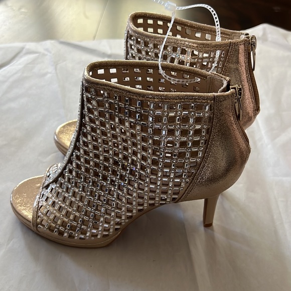 Alex Marie Livia Shimmer Embellished Peep Toe Heels - Picture 3 of 9